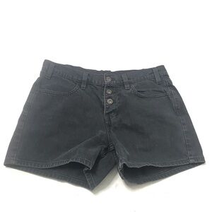 Levis Women's Cotton Zipper Fly Cut Off Denim Shorts Black Size 30 Casual Solid